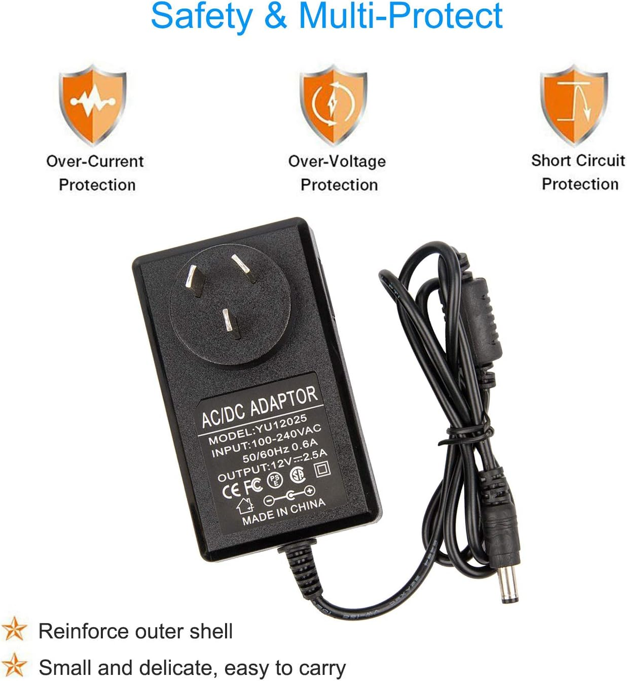 AC DC 12V 2.5A Power Supply Adapter Charger for Lorex BX1202500 BX 1202500 LHV210800 Juniper Networks EADP-30FB MA-PWR-30W-US AUDIOVOX TESA2-1202500, Wireless-Ac and Wireless-N Access Points Wac510 image number 2