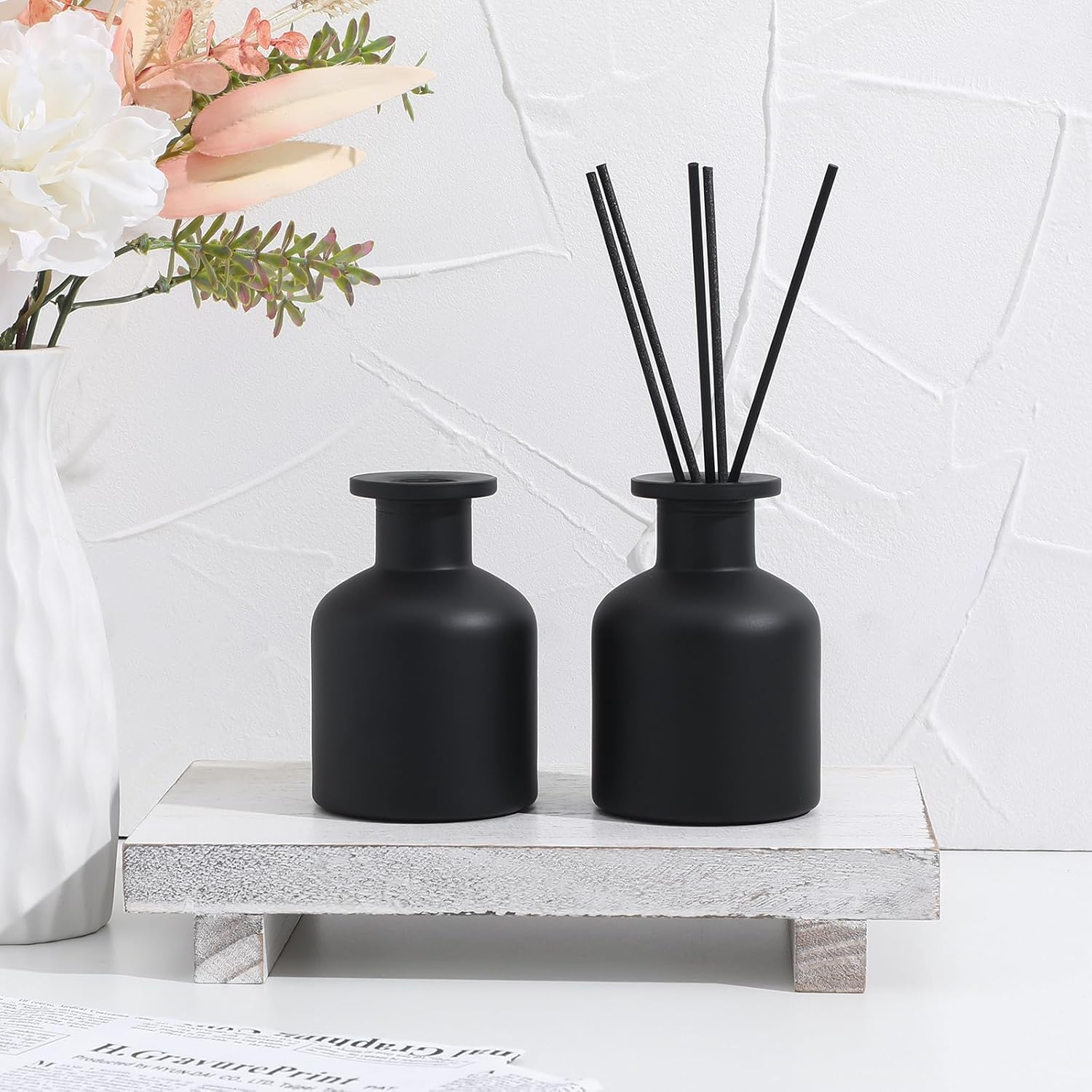 FOMIYES Empty Refillable Glass Diffuser Bottle Diffuser Jars 2Pcs 150Ml Essential Oils Storage Container Fragrance Accessories for DIY Replacement Reed Diffuser Sticks Crafts Decor