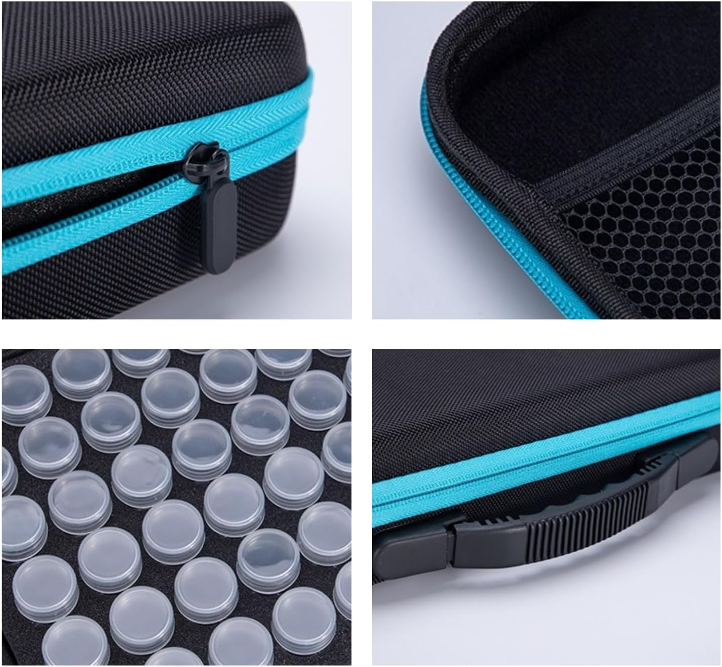 Verderoot 60 Slots Seed Organizer -Diamond Painting, Diamond Painting Accessories, Durable EVA Material, Compartment Storage Box for Seed, Diamond Paintings, with 60 Labels and Funnel (Blue) image number 4