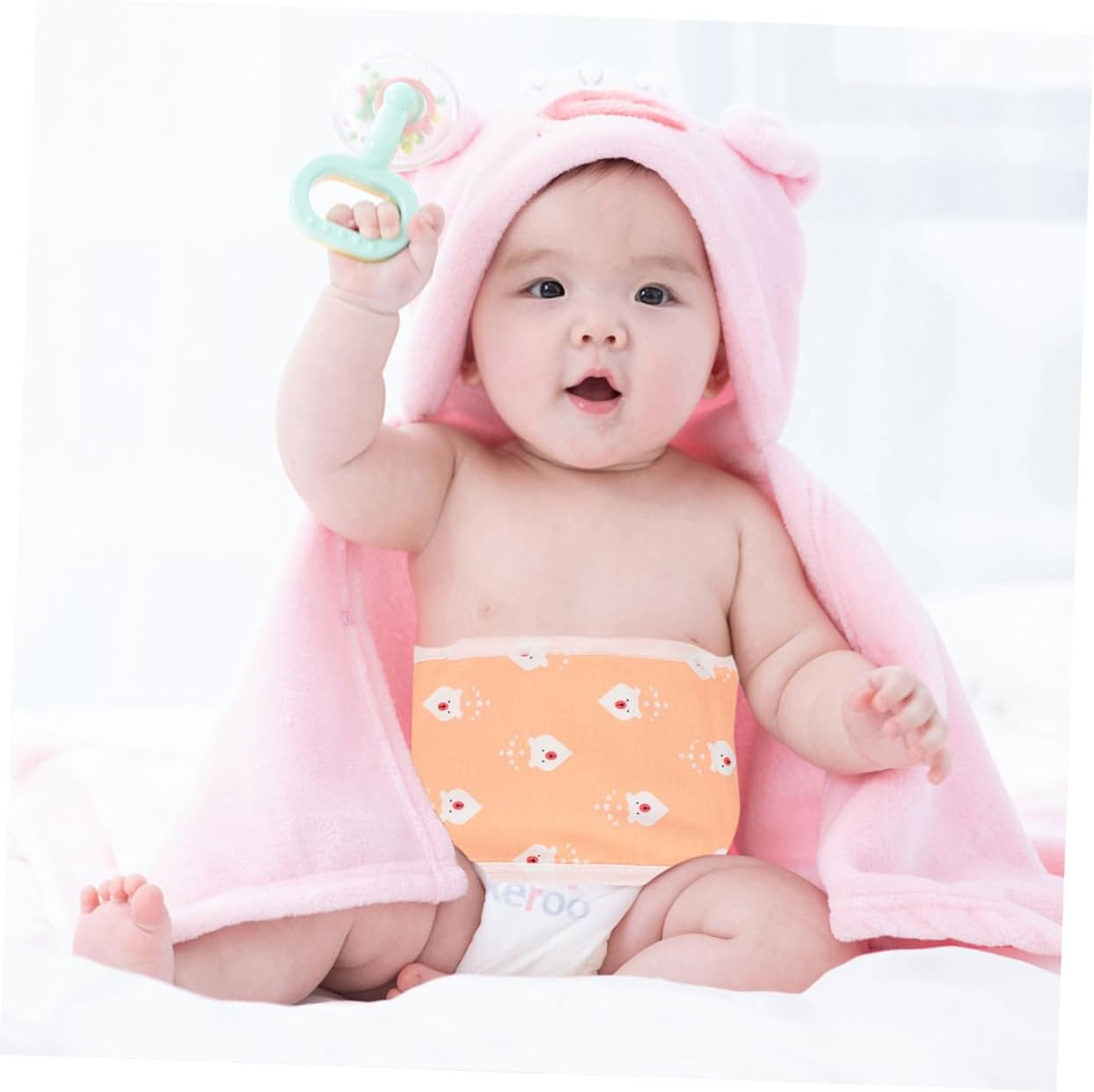 Newborn Cotton Belly Band Baby Navel Strap 80Cm Printed Cartoon Belly Protector Warmth Wrap for Infant Nursery Baby Supplies image number 3