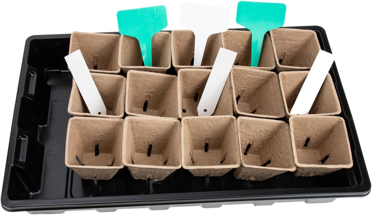 MERRYHAPY Plant Nursery Pots Set Plastic Seedling Trays for Gardening 10-Pack Growing Containers Humidity Dome for Indoor and Outdoor Plant Propagation image number 5