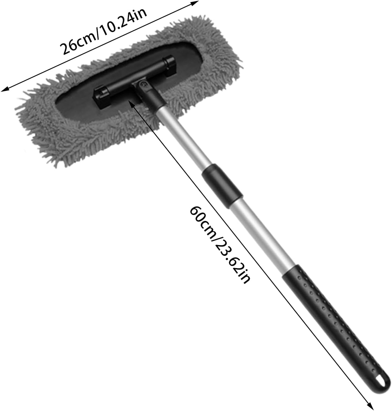 Car Windshield Cleaner Tool - Frost Removal Telescopic | Car Wash Mop | for Floors Truck Automotive Window Cleaning Wash Glass Detailing - Grey image number 3