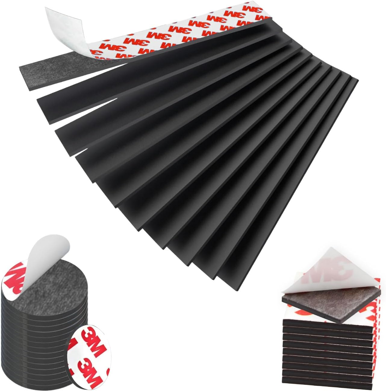 35 Pcs Magnet, Self-Adhesive Magnetic Tape with Adhesive Backing, Rubber Soft Magnetic Sheet Magnetic Strip, Suitable for Handicraft DIY, School, Office and Home Heavy-Duty Adhesive Magnets image number 2
