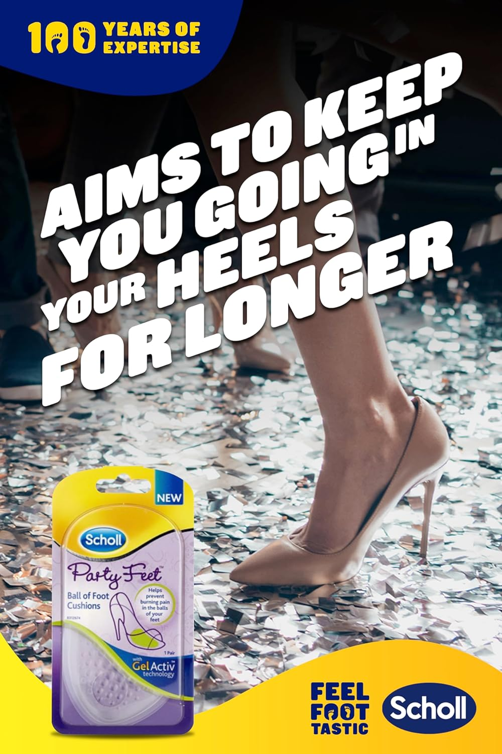 Scholl Party Feet Invisible Gel Heel Cushions image number 1