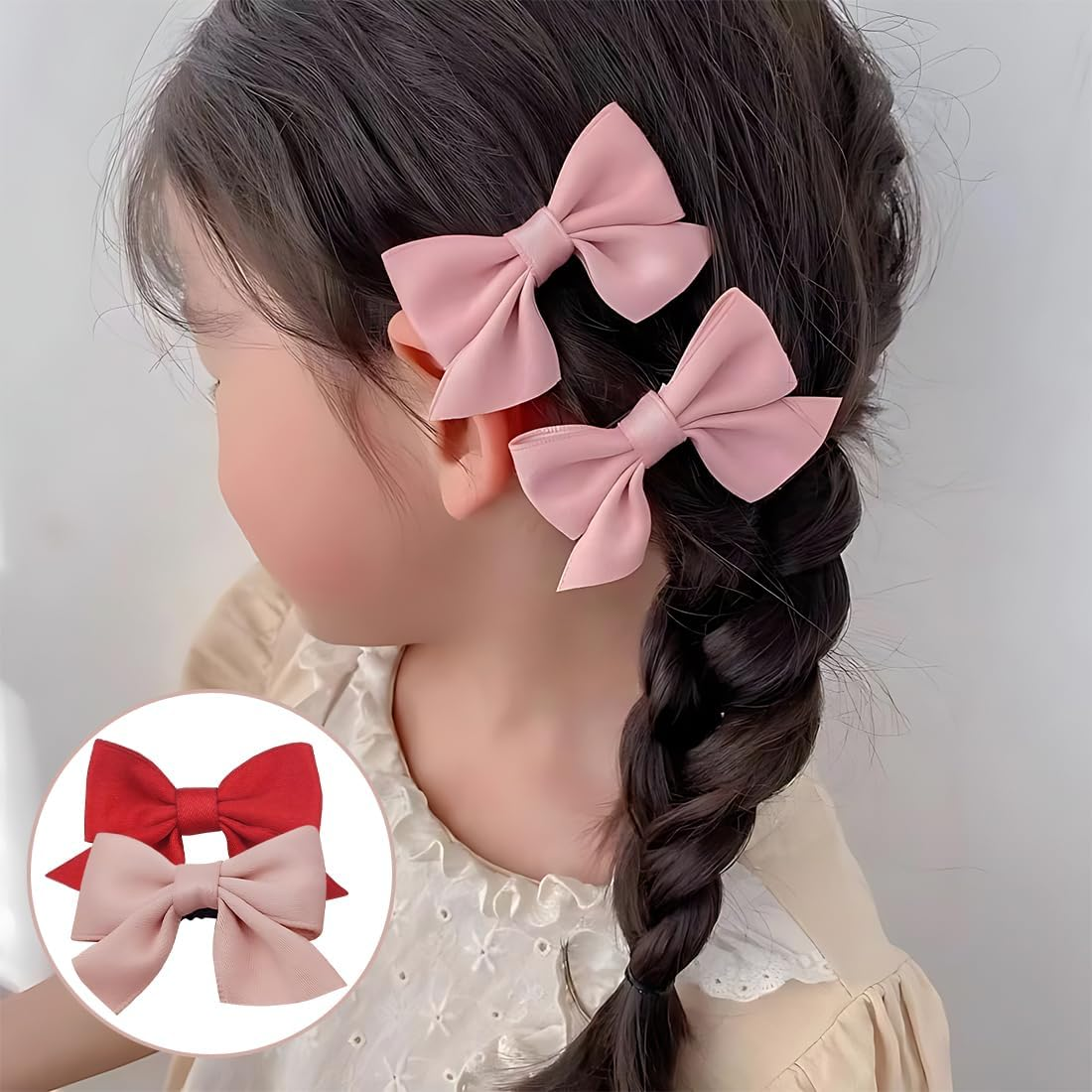 FIMWOLZ 2 Pairs Bow Hair Clips Hair Clips Hair Bows Girls Non-Slip Crocodile Hair Clips Hair Accessories Fashion Girls Hair Accessories Women Christmas Wedding Birthday image number 1