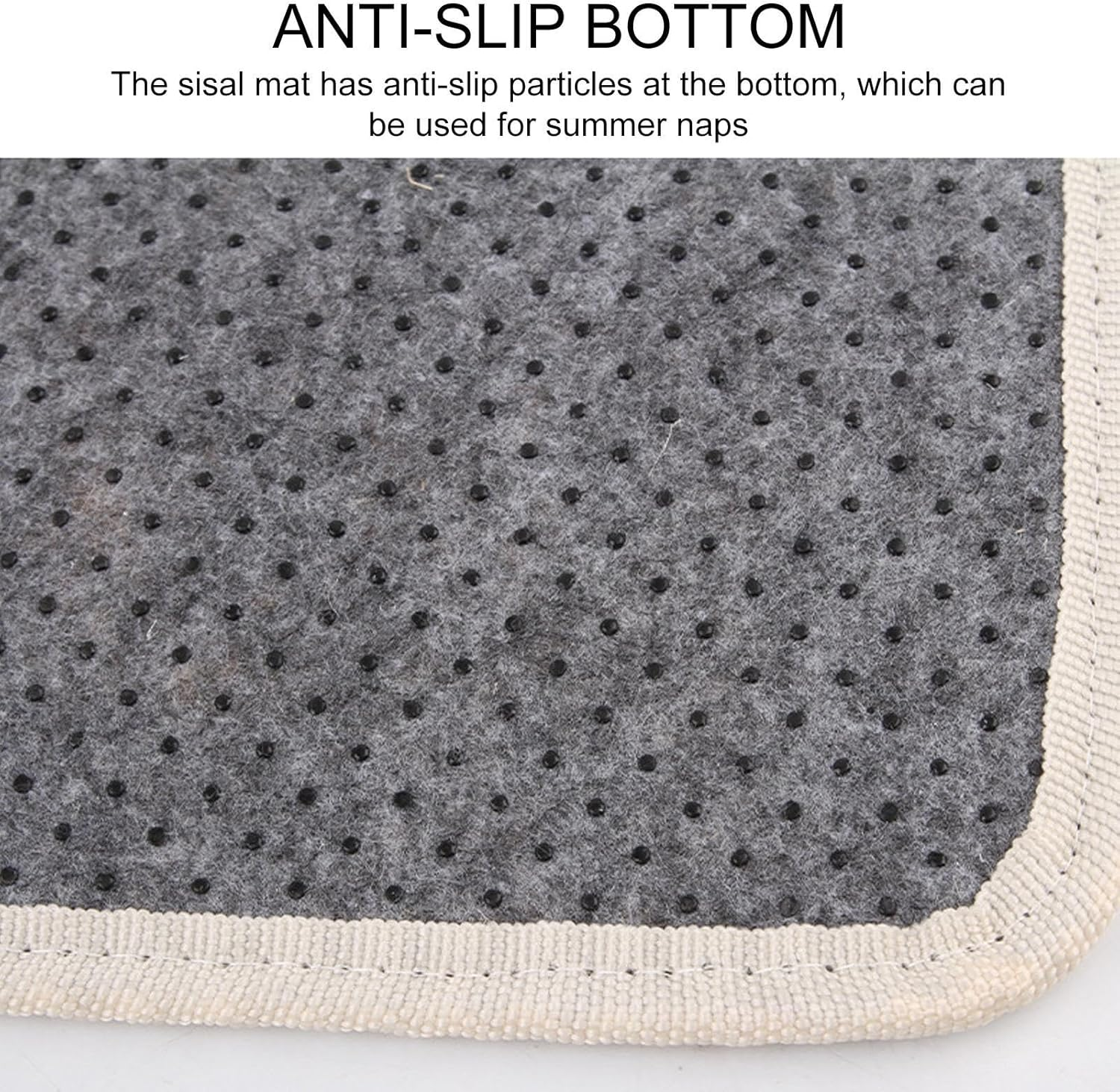 Sisal Mat for Cats, Wall Cat Scratch Pad with Plush Ball, Sisal Fabric Scratcher for Cats, Cat Wall Furniture Protector for Living Room