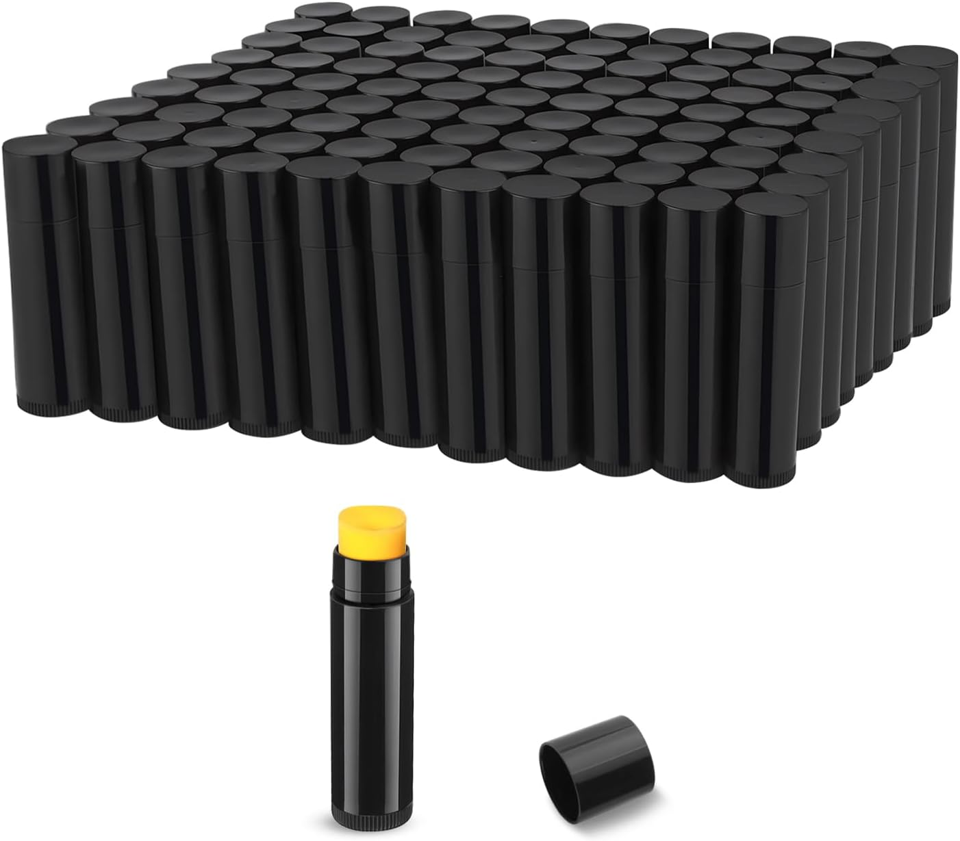 100 Pcs 5.5Ml Bulk Empty Lip Balm Tubes Refillable Plastic Lip Gloss Container Travel Lipstick Tubes Chapstick Tubes Holder for DIY Homemade Lip Balm (Clear)