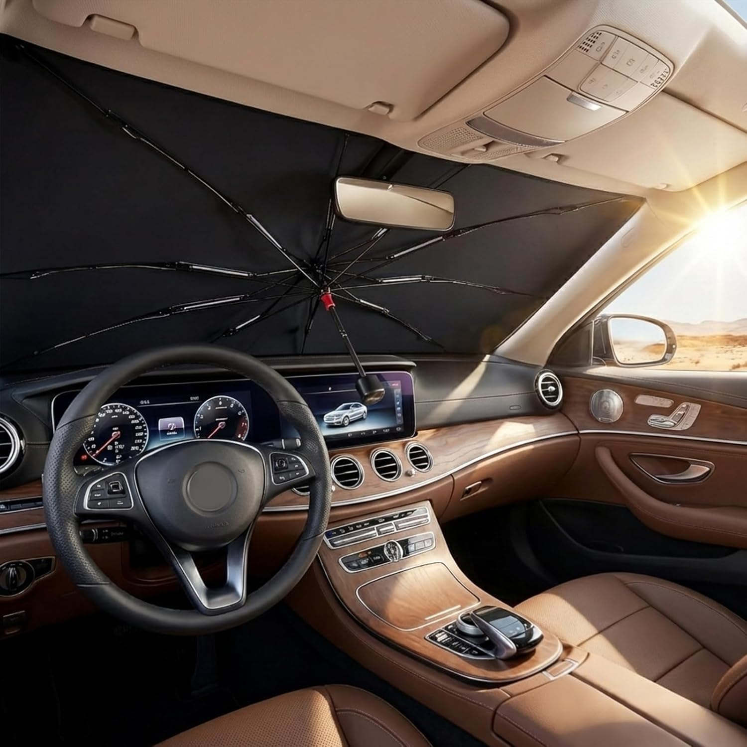 80 * 140Cm Car Windshield Sun Shade Umbrella Protect Car from Sun Rays & Heat Damage Keep Cool and Protect Interior image number 5