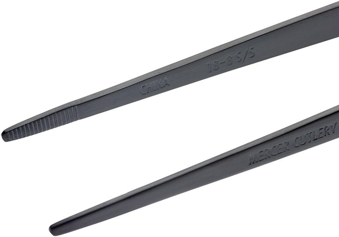 Mercer Culinary M35230BK Straight Precision plus Chef Plating Tong, 9-3/8 Inch, Black image number 3
