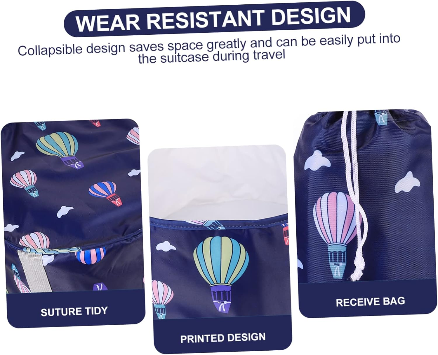 GLEAVI Multipurpose Travel Foot Bath Bucket Folding Foot Tub for Spa Camping Picnic Lightweight Compact - Navy image number 2