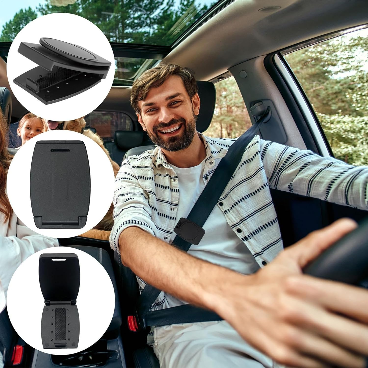 Universals Car Seat Belt Clip, 2PCS Ergonomic Car Seat Belt Adjuster, Vehicle Seatbelt Clips for Kids Adults, Vehicle Seats Belts Adjusters Stopper Clips, for Cars Seats Accessories image number 2