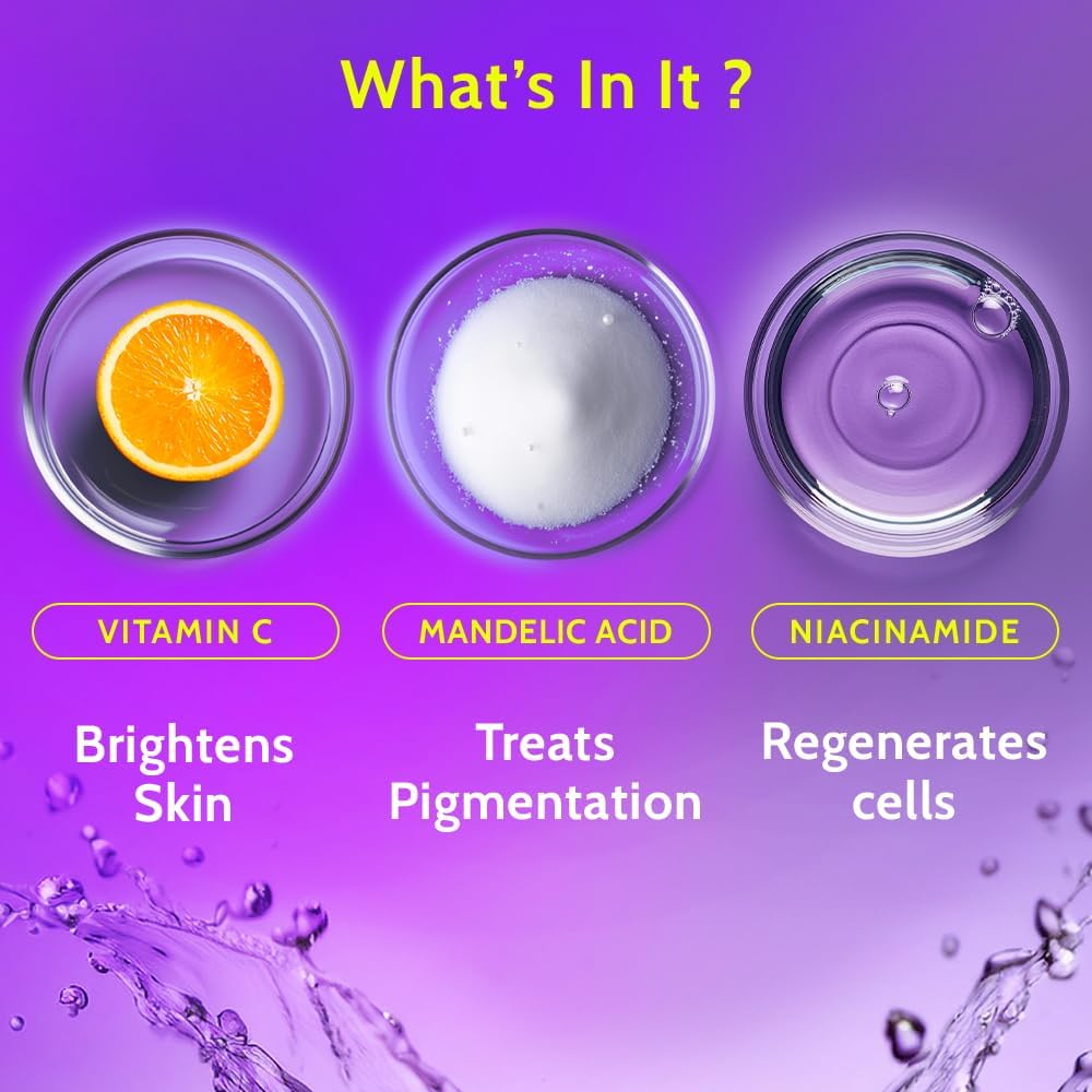 Chemist at Play Brightening & Whitening Roll on for Neck, Knee & Elbow with 6% Vitamin C+ Hyaluronic Acid + Ahas + Niacinamide + Ceramides Exfoliates, Brightens Skin & Hydrates Dry Skin 40Ml image number 2