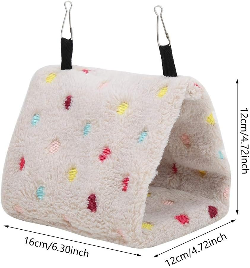 Fdit Plush Bird Nest Winter Warm Plush Hamster Hammock Hanging Cave Cage Birds House Hide for Sugar Glider Parrot Budgie Cockatoo (S) image number 2