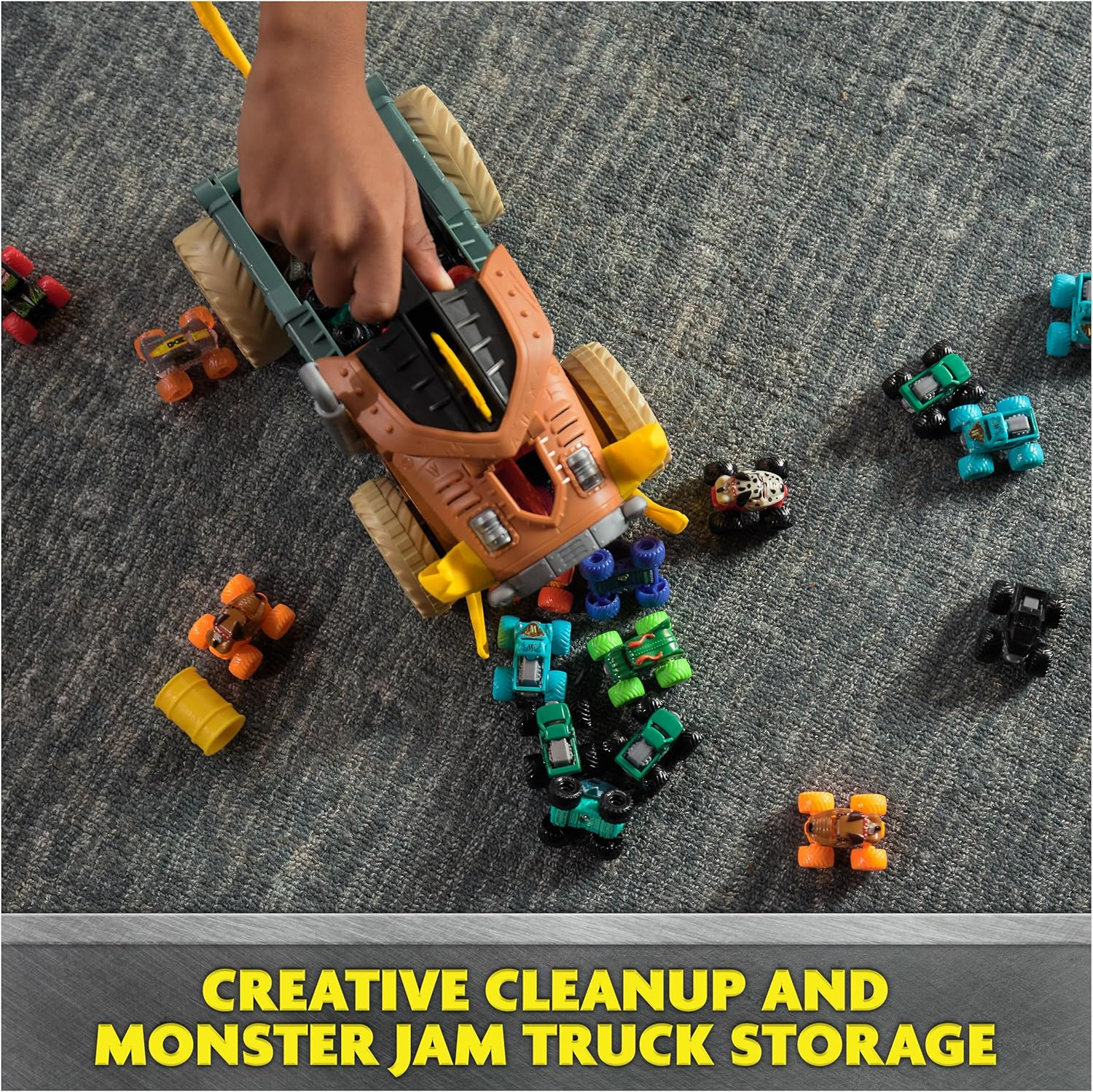 Monster Jam Mini Jam, Megalodon Mad Hog Chomper and Monster Truck, Fun Cleanup and Storage, Kids&rsquo; Toy Gifts for Boys and Girls Aged 3 and Up - Multicolor image number 6