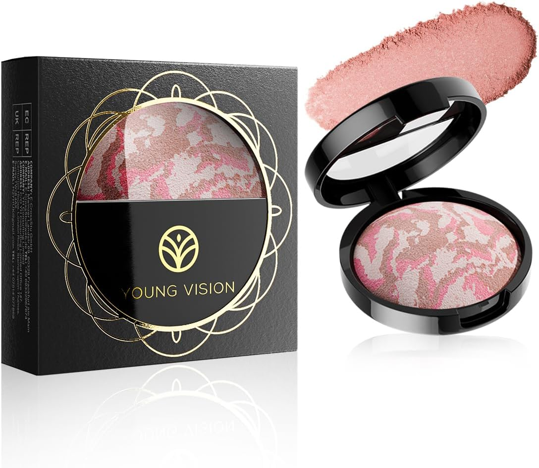 Baked Blush Bronze Marbleized 2-In-1 Sculpting Bronzer Blush - Contour Face with a Radiant Flush - All Day Wear(02)