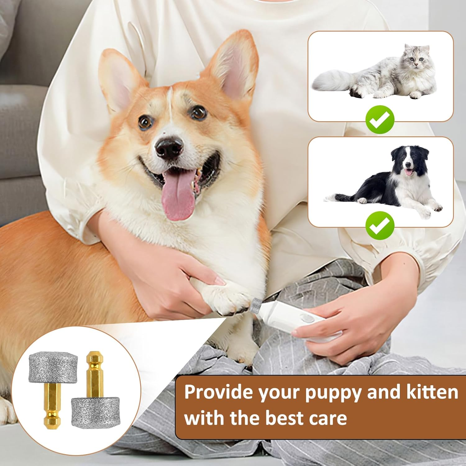 Pack of 4 Dog Nail Grinder Replacement Heads for Claw Grinder Compatible with Casfuy N10 N20 N30, Dog Nail Grinder 80 60 100 Mesh (4 X 80) image number 5