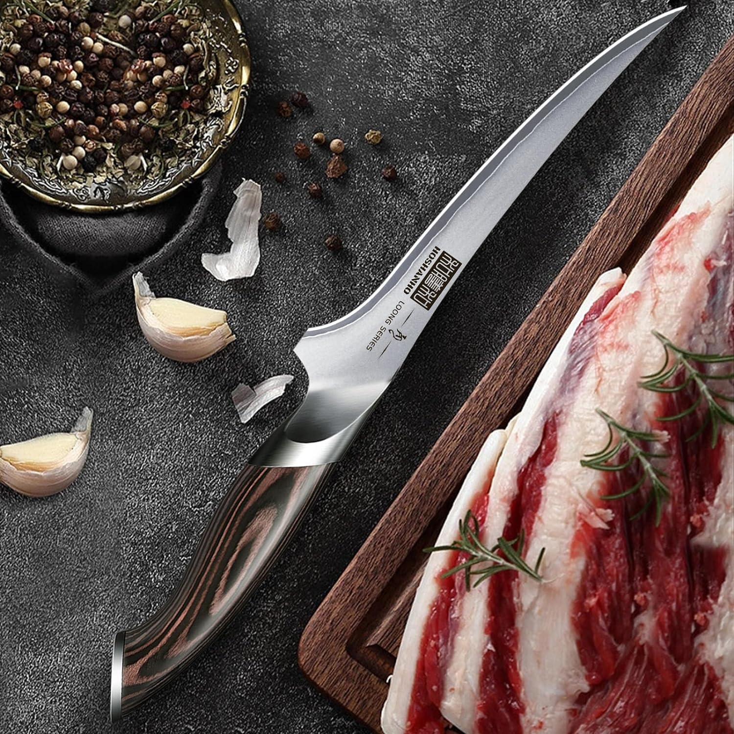 HOSHANHO Fillet Knife 7 Inch, Super Sharp Boning Knife in High Carbon Stainless Steel, Professional Japanese Fish Knives for Meat Poultry Cutting image number 6