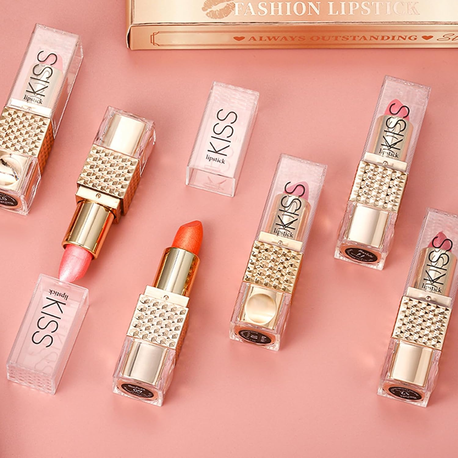 Shimmer Lipstick - Shimmer Matte Lipstick Set,Long-Lasting Hydrating Makeup Lip Sticks for Party Wedding Bridal Everyday Use by Girls and Women