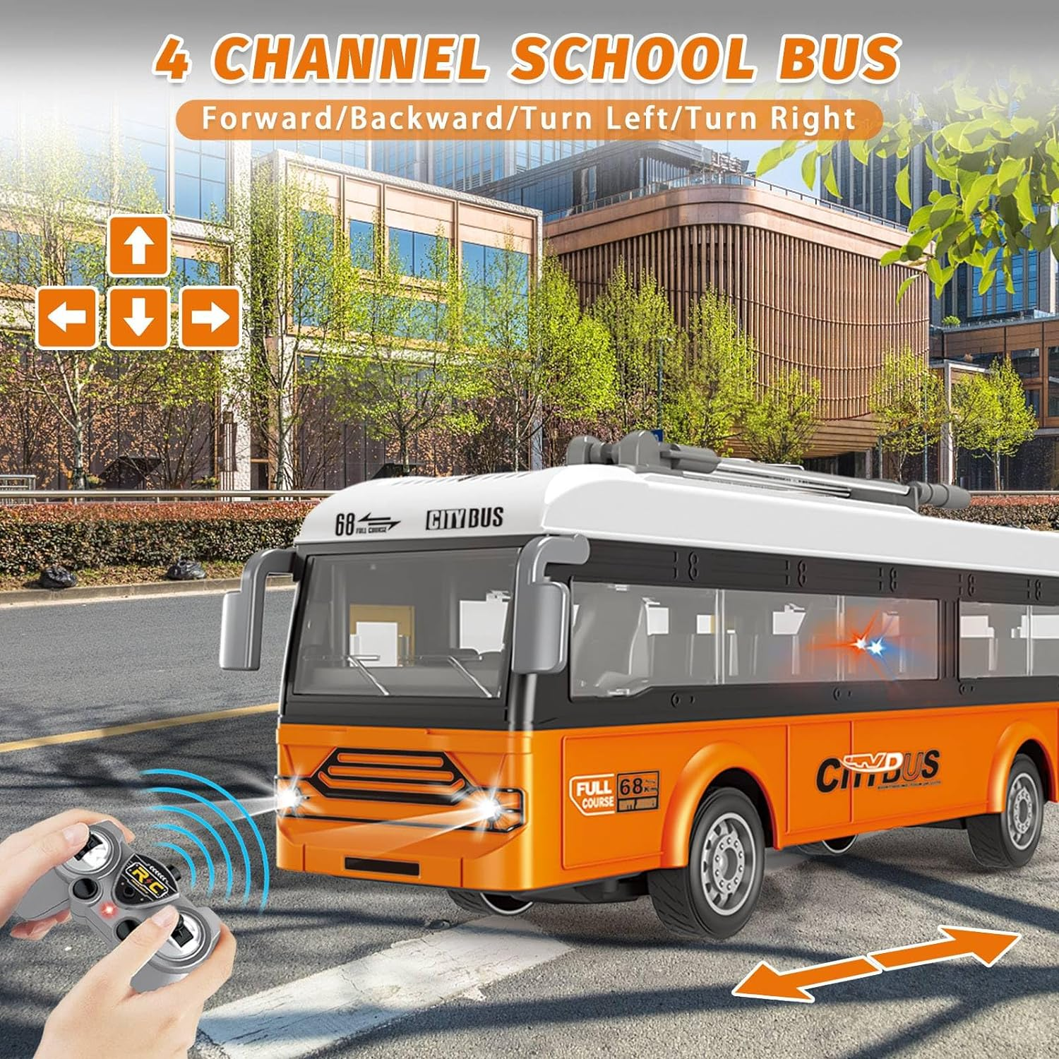 Spobot Remote Control Bus 2.4G Remote Control City Classic Bus Truck Model with Lights Sound Electric Vehicle Playsets Cars for Kids Toy image number 6