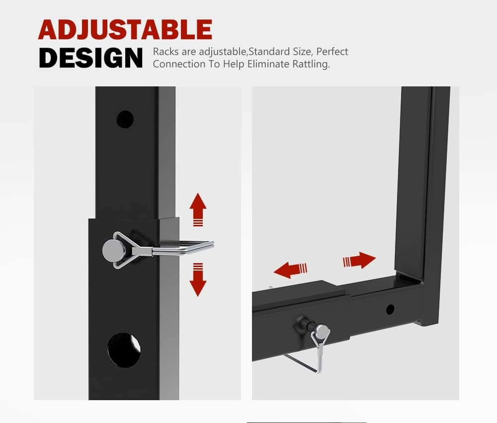 SAN HIMA Truck Bed Hitch Extender with Anti-Rattle Stabilizer Adjustable Width 700-1060MM, 160KG Max Load Fits 50MM/2" Standard Tow Bar Receivers for Ladder, Rack, Canoe, Kayak, Long Pipes and Lumber image number 5