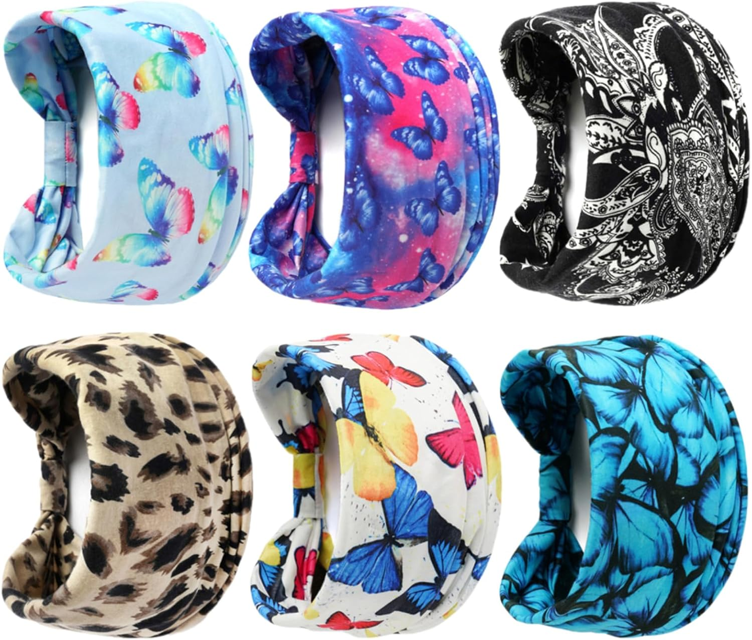 Fashion Headbands for Women Hair Headscarves Hair Band Turban Flower Cotton Headbands Wide Yoga Sports Headband Head Wrap (P6Wbutterleo) - P6Color1 image number 2