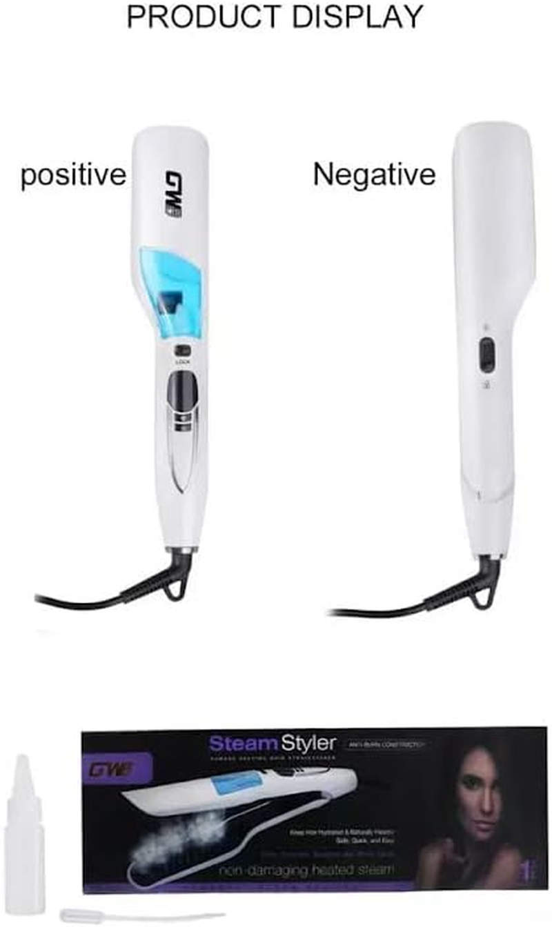 Steam Hair Straightener, Electric Comb, Hot Brush, Professional Flat Iron, LCD Ceramic Coating, Steam image number 4