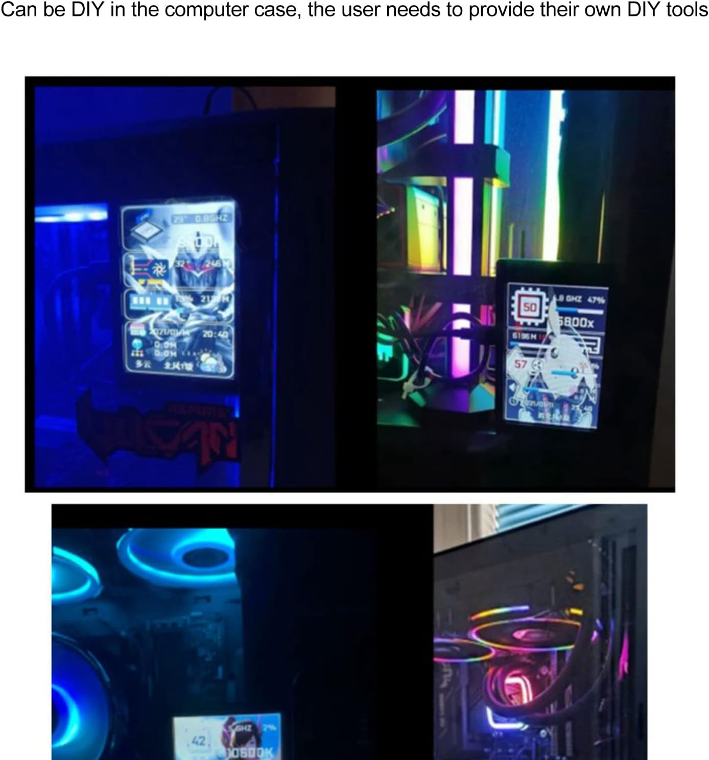 Mini Monitor, 3.5In Computer Secondary Screen CPU Temperature Monitor, PC Sensor Panel Display, IPS Full View Display Small Screen for AIDA64 PC CPU RAM Hard Disk Data Monitor image number 2