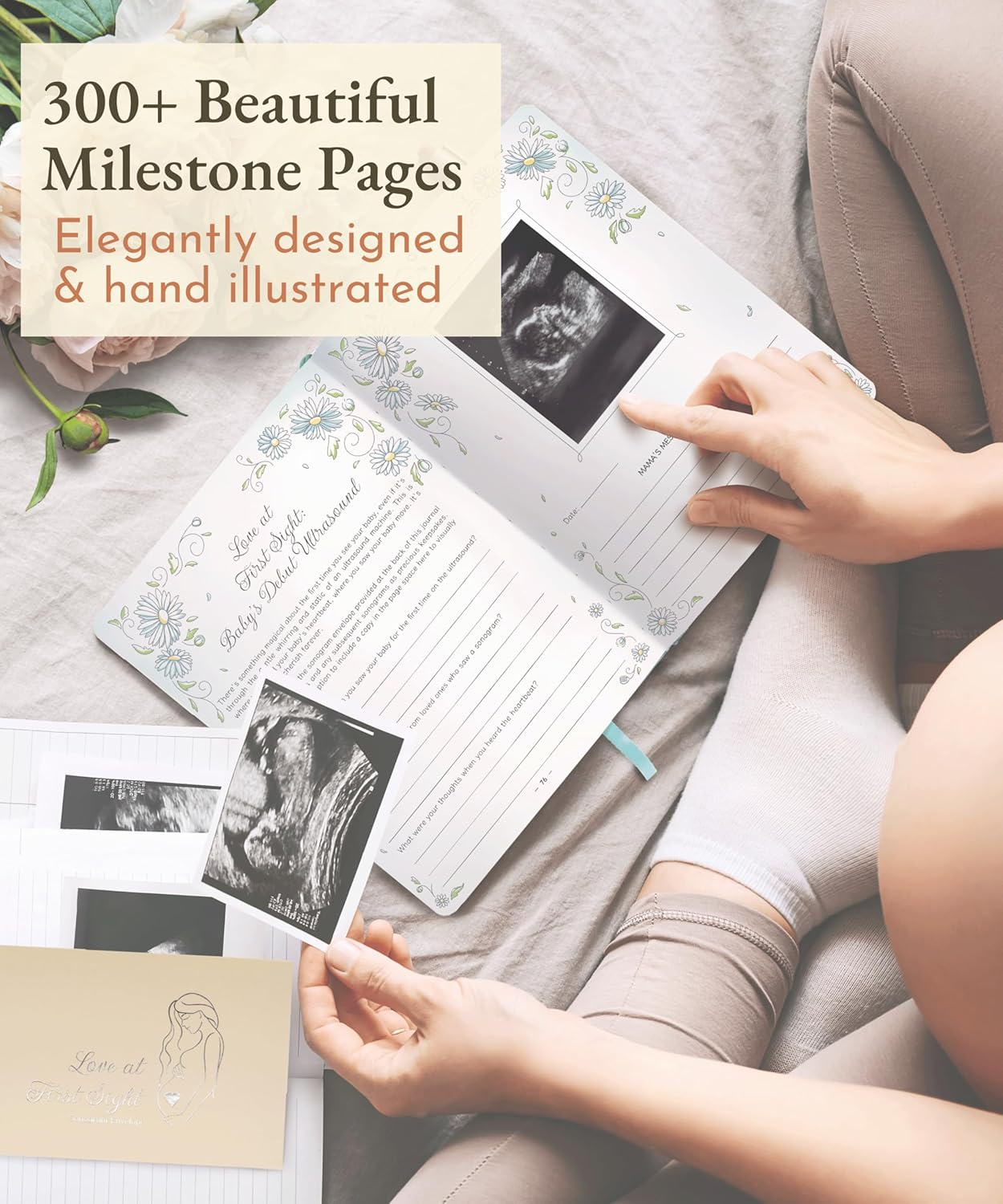 Keepsake Pregnancy Journal with Weekly Guides, Milestone Pages, and Gift-Ready Packaging - Beautiful Mom to Be Gift - Premium Pregnancy Gifts for Expecting Mom (338 Pages, Acid-Free Paper, Hardcover) image number 6