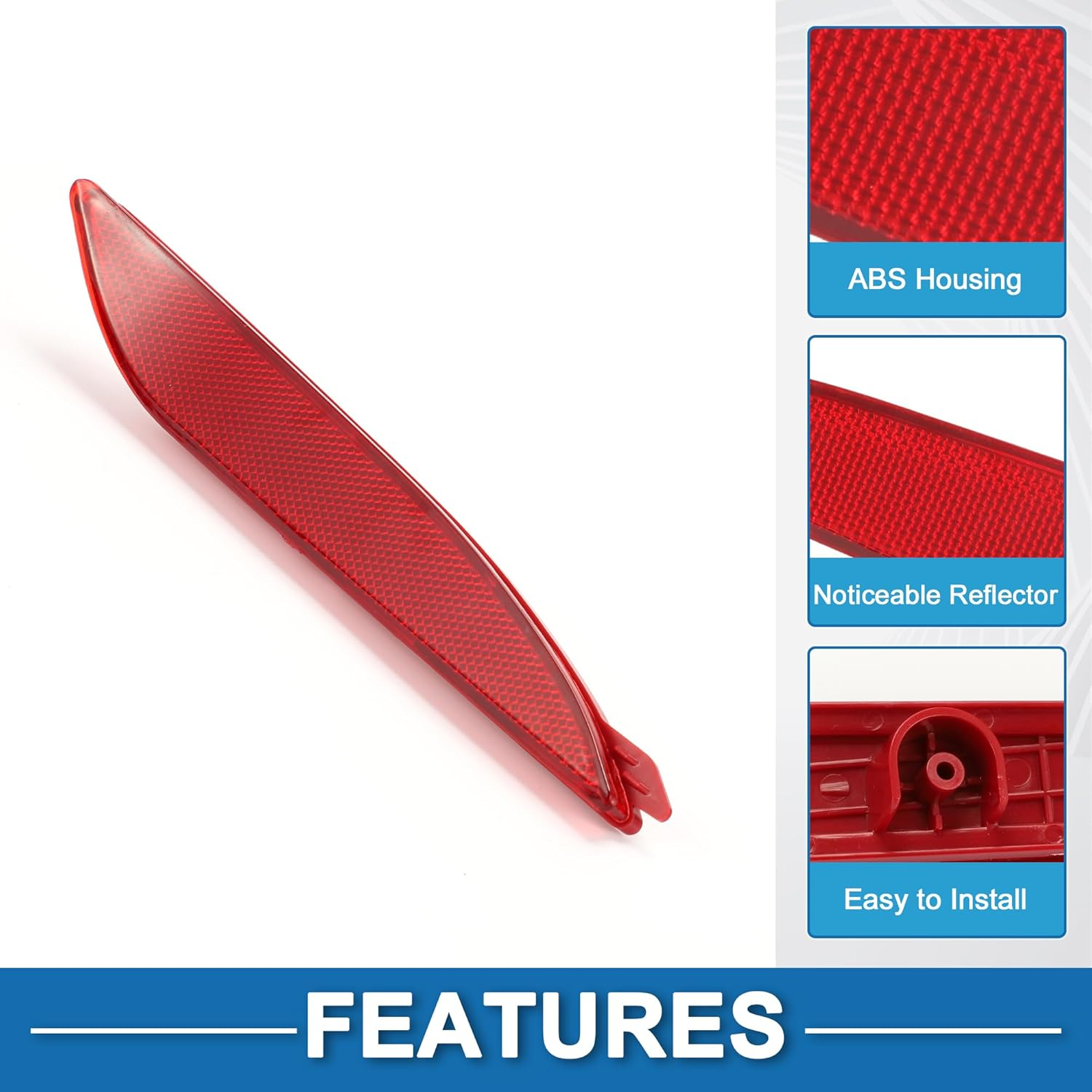 X AUTOHAUX Rear Right Side Bumper Reflector No.924063X000 Bumper Reflector Side Marker for Hyundai Elantra 2011-2013 Red image number 3