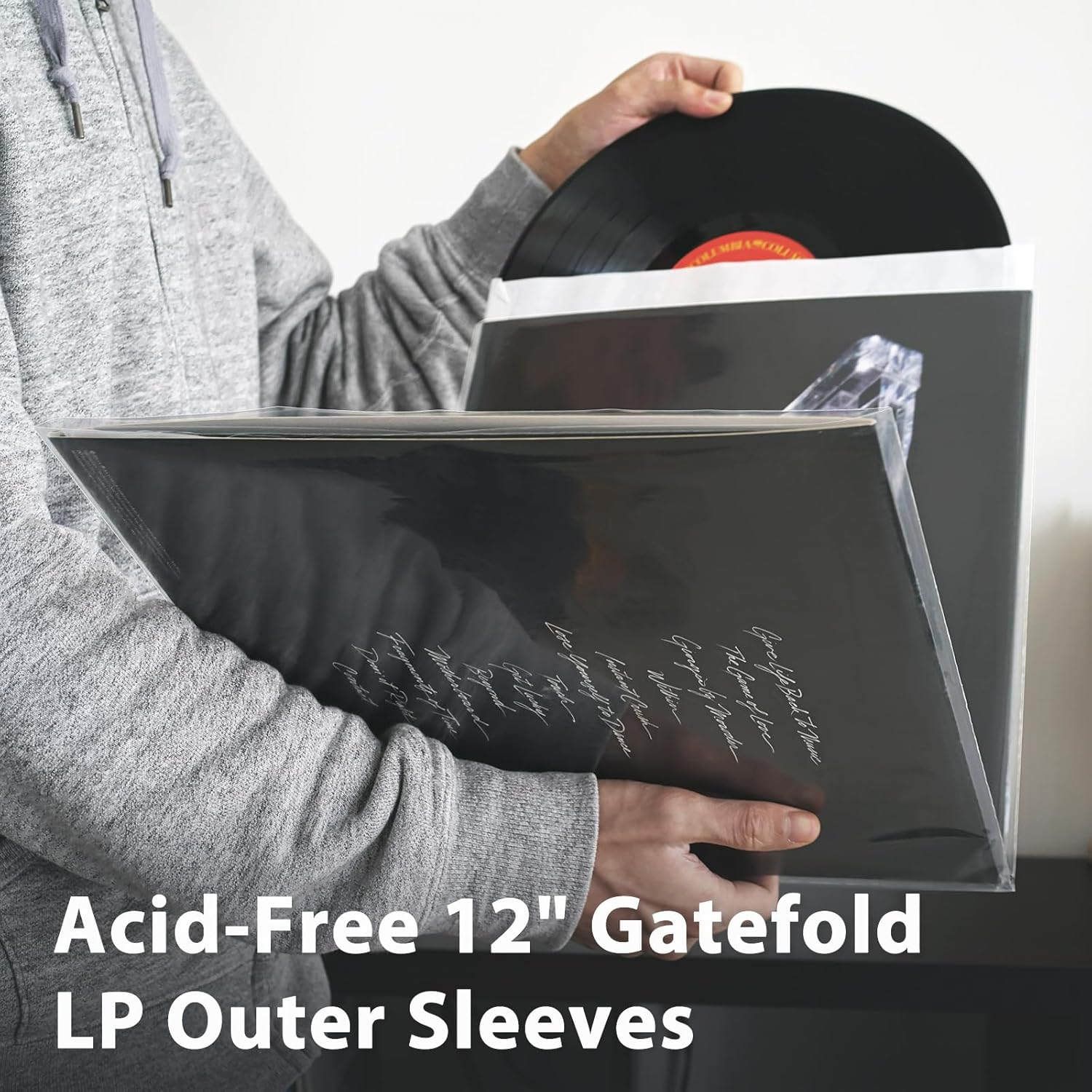 Gatefold Record Albums Outer Sleeves: Plastic Record Sleeves for 12-Inch Vinyl Storage 3 Mil Thick Clear Album Cover Protectors, 50P image number 5