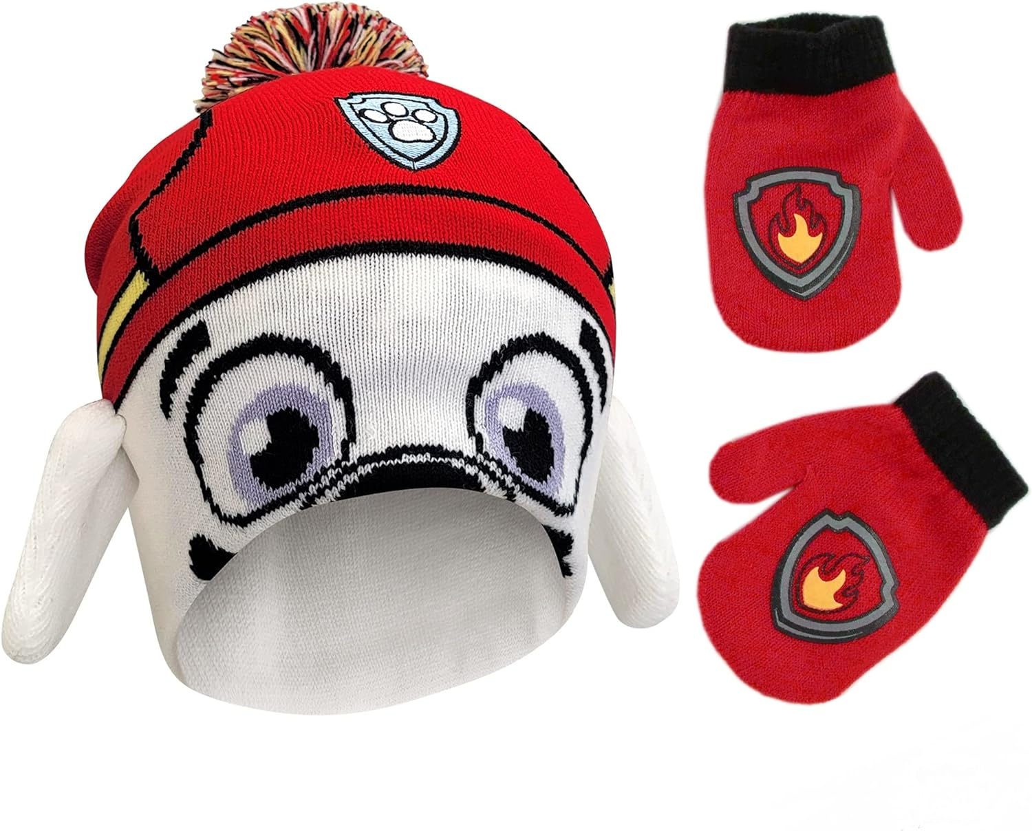 Nickelodeon Boys Paw Patrol Character Beanie Hat and Mittens Set Winter Accessory Set - - Age 2-4
