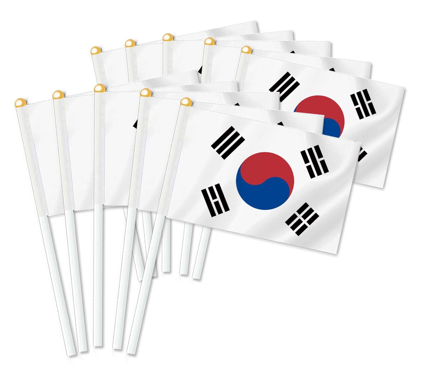10 PCS Korea Handheld Small Flag, Korean Hand Held Mini Decor Decoration Banner image number 3