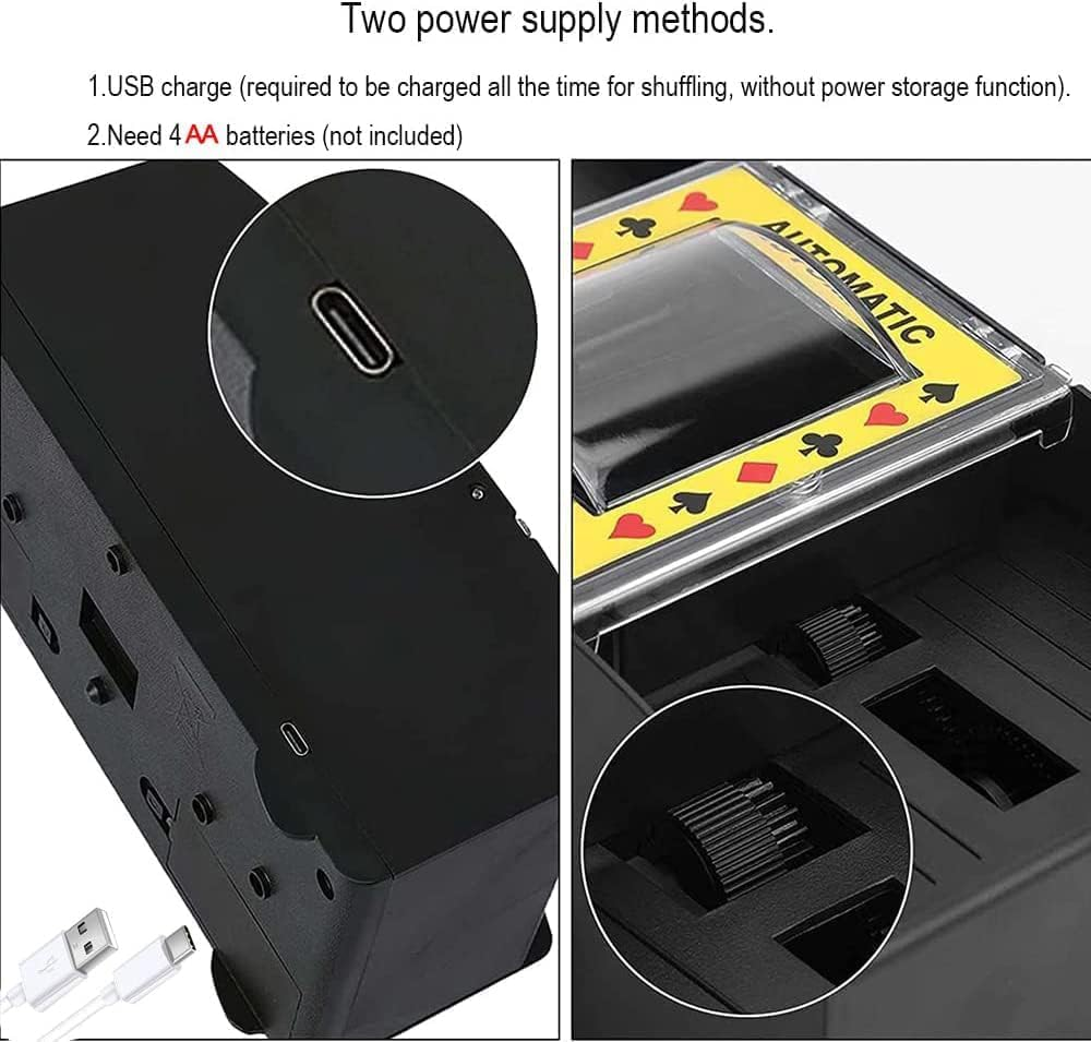 Automatic Card Shuffler for 1-2 Decks - Battery/Usb Powered Electric Shuffler with Quick Shuffle Tech, Home Game Essential for Family Entertainment image number 1