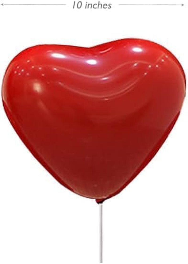 50 Pcs Red Heart Balloons, 10In Latex Heart Shape Balloons, for Valentines Day, Wedding,Proposal, Wedding Anniversary Party Decoration. image number 5