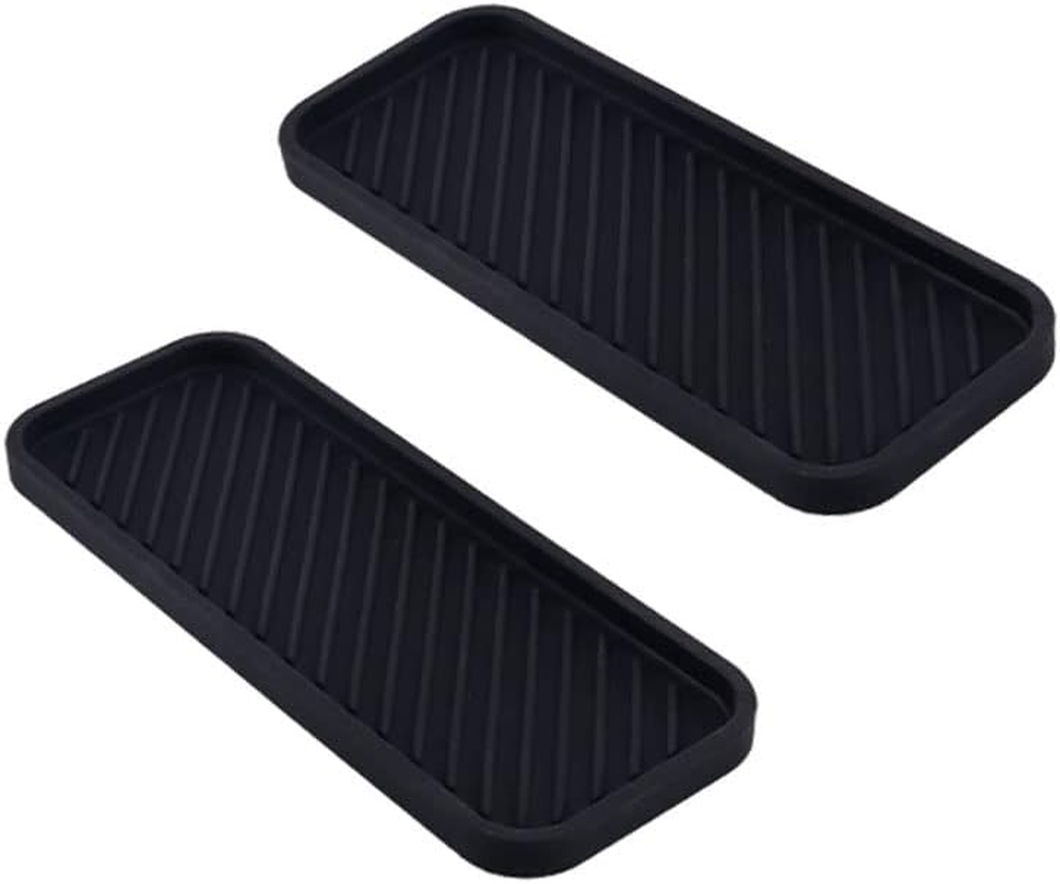 2 Pack Thick Silicone Sponge Holder Kitchen Silicone Soap Tray Sink Tray Bathroom Sink Organizer for Sponge Dish Caddy Dispenser Scrubber Spoon Holder and Other Dishwashing Accessories (Black) image number 4
