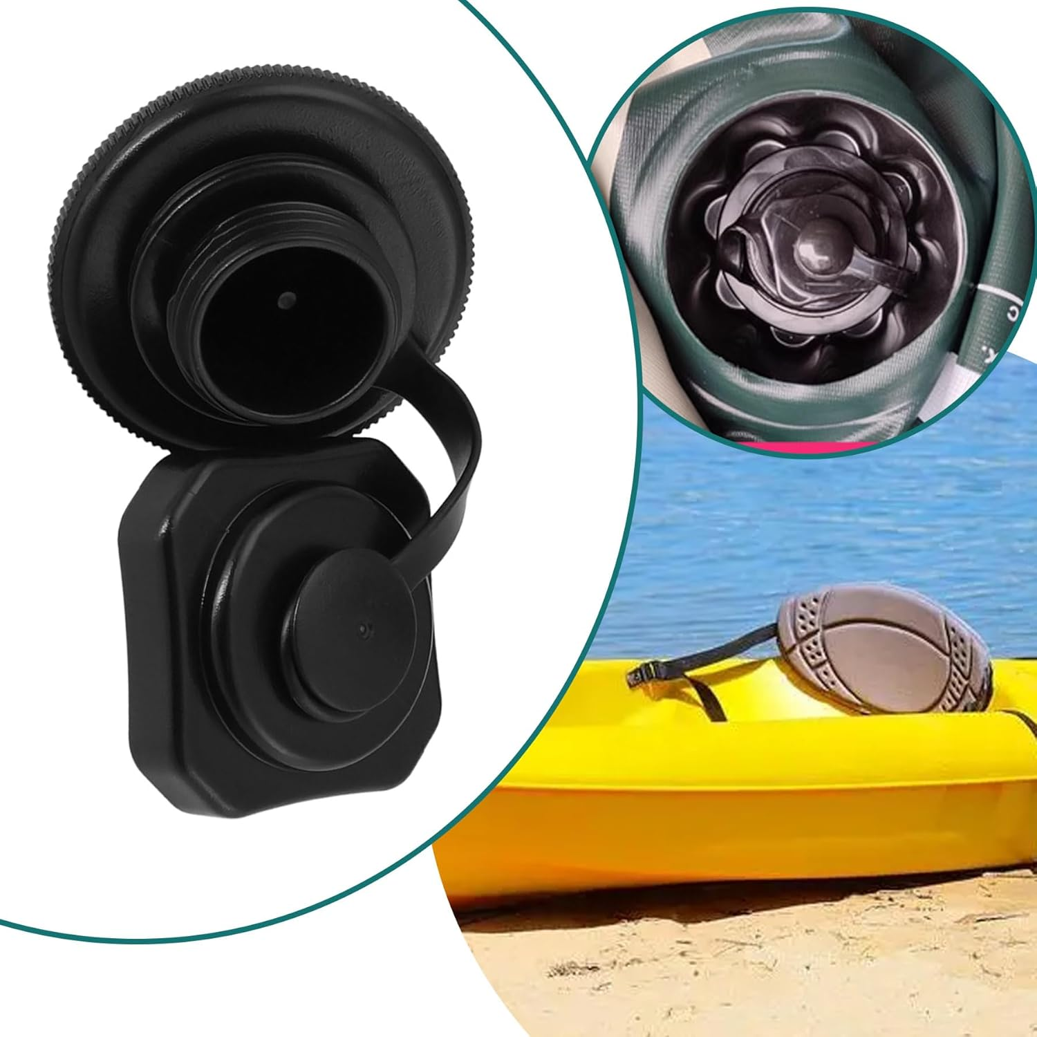 YINETTECH 1Pc Inflatable Bathtub Replacement Valve Cover Diameter 23.5Mm Compatible with Bestway Compatible with Lay-Z-Spa Replacement Part F4C009B Black Plastic