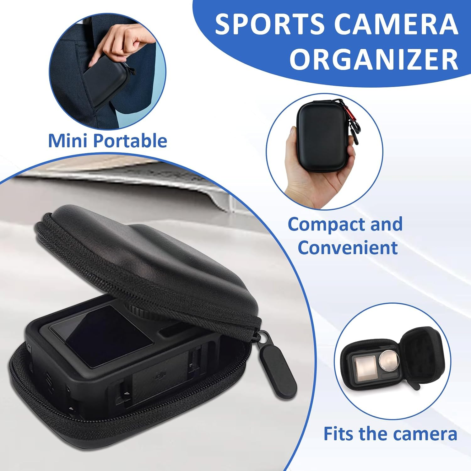 Jinminamz Carry Case for DJI Accessories, Mini Carry Bag for DJI Osmo Action 5 Pro/4/3, Black Hard Shell Travel Bag for DJI Osmo Action 5 Pro, Drop-Proof Pressure Container for Travel, Life Records image number 4