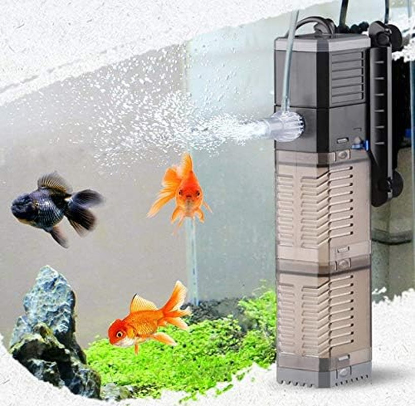 Filters & Accessories - Aquarium Filter Pump Super 4 in 1 Fish Tank Submersible Air Oxygen Internal Pump CHJ502/CHJ602/CHJ902/CHJ1502 Water Pump (CHJ-502 X P3 AU Plug)