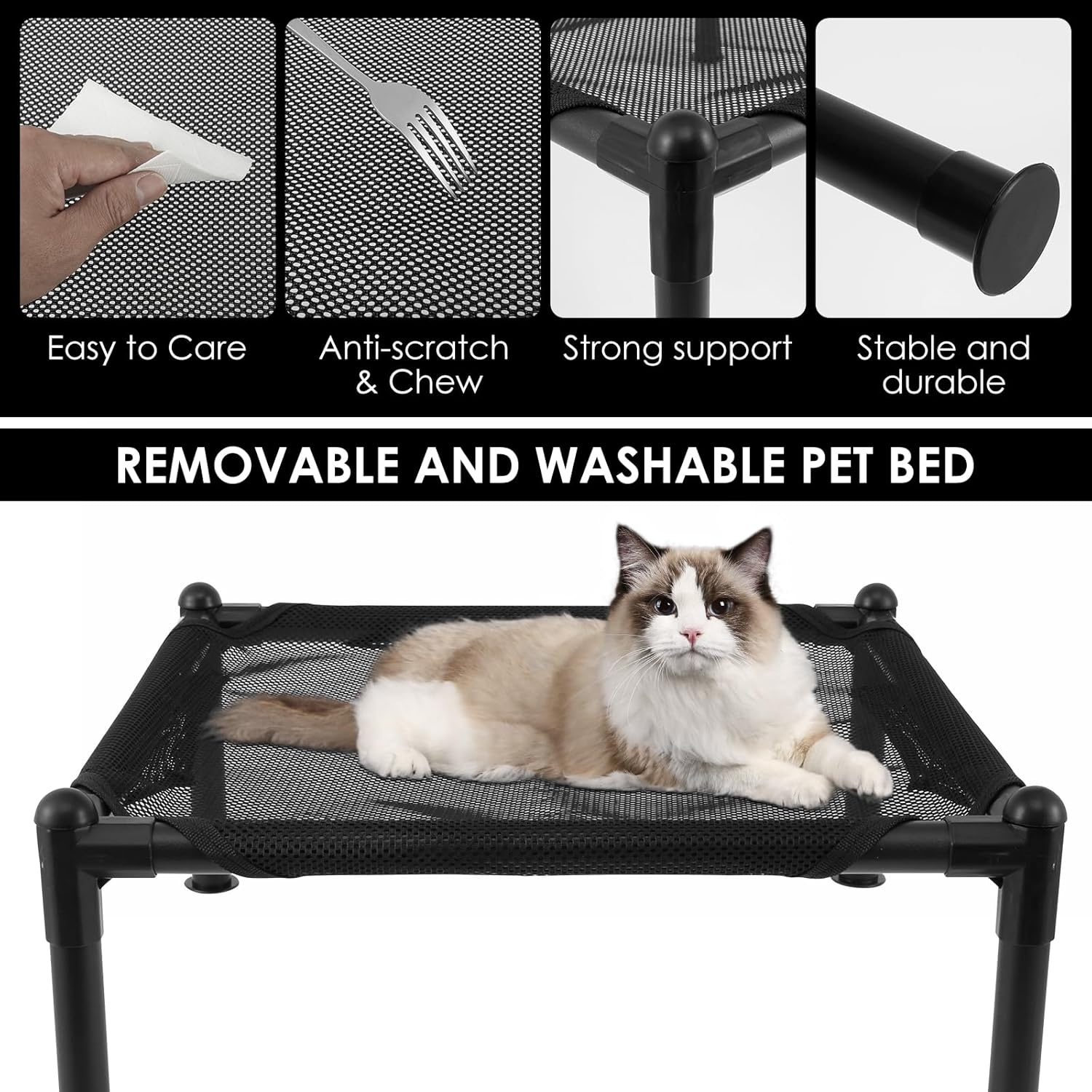 Elevated Dog Bed Raised Outdoor Dog Bed with Breathable Mesh and Steel Frame Breathable Indoor and Outdoor Use Raised Dog Beds for Dogs for Small Large Pets (02)