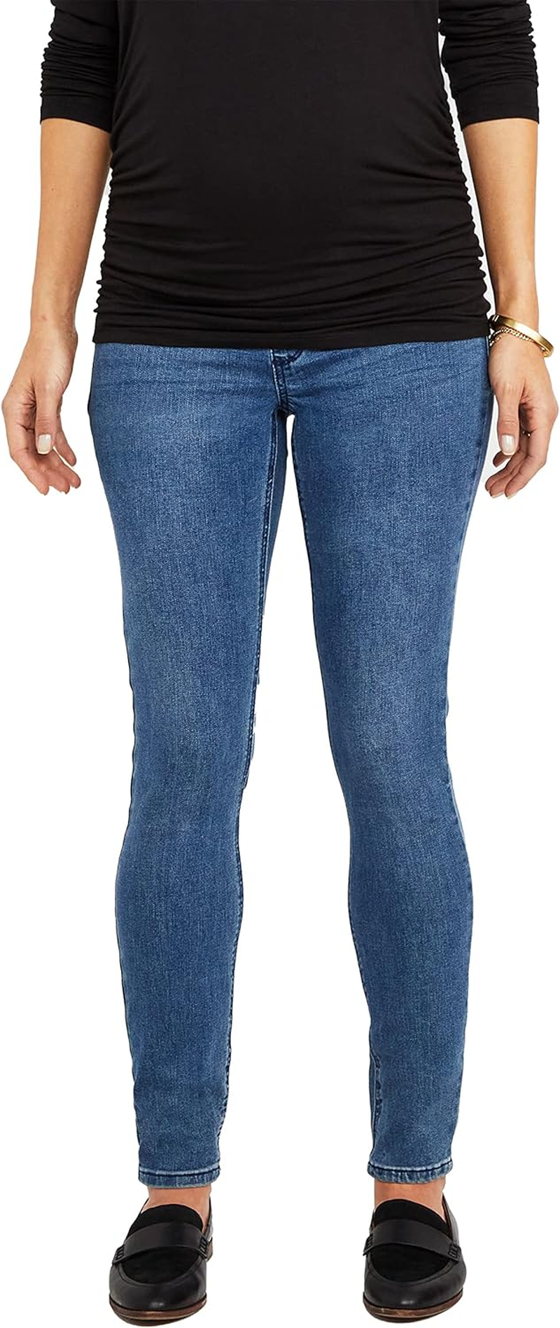 Motherhood Maternity Women'S Petite Indigo Blue Super Stretch Secret Fit Belly Skinny Denim Jean image number 6