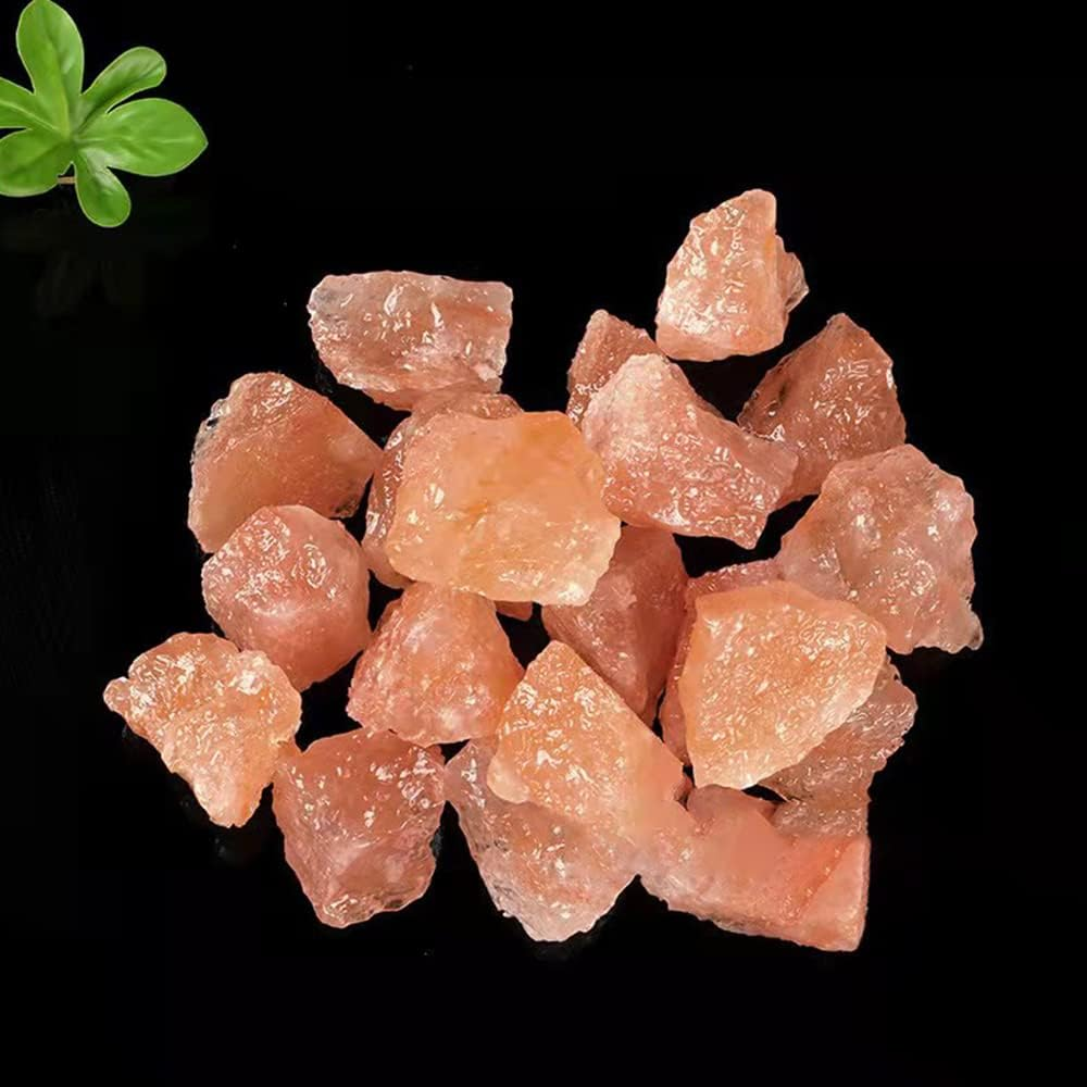 RCSTONE 1.18 to 1.97 Inches Himalayan Pink Crystal Salt Stones, 0.22 Pounds Himalayan Pink Salt Chunks for Salt Rock Lamp,Salt Bowl,And Decorations M33, Orange