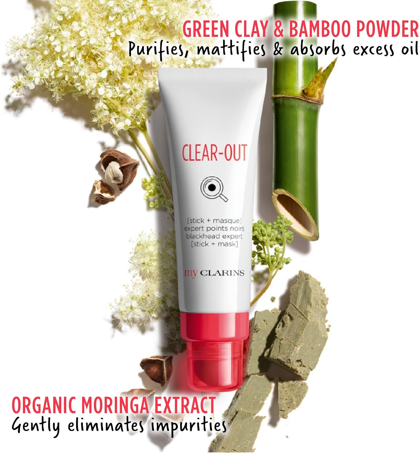 Clarins Clear-Out Blackhead Expert Stick and Mask by Clarins for Unisex - 1.8 Oz Treatment, 53.23 Millilitre image number 3