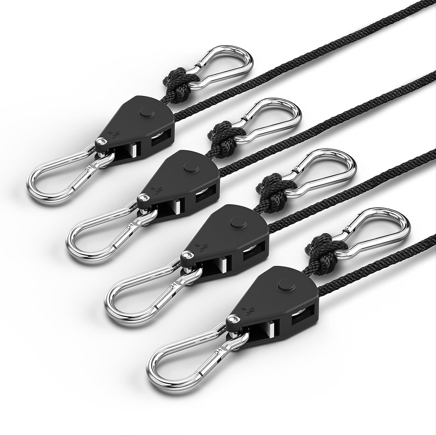 Fondwell 1/8" Rope Tie Downs Ratchet: Grow Light Hangers Adjustable - Mini Ratchet Straps for Various Hanging and Strapping image number 5