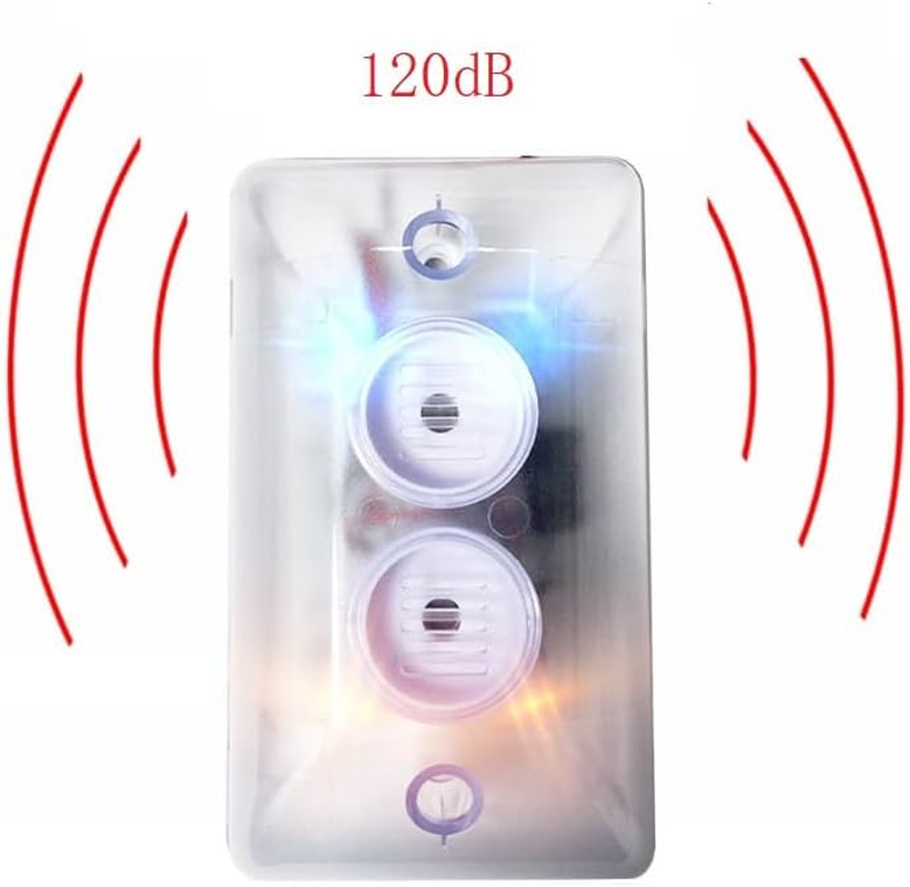 Taikuwu 120Db Strobe Siren Alarm - 220V AC Dual Red & Blue Flashing Lights, Fire Emergency Alarm for Public Safety, Warehouses, Schools (ABS Housing, Wall-Mounted)