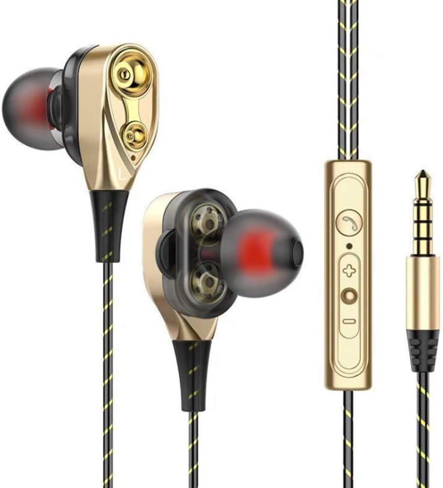 Zolyet Dual- Quad-Core 3.5Mm Noise Sport In-Ear Earphone with Crophone and Subwoofer Earphone R Universal Mobile Phone Ible Gold image number 4