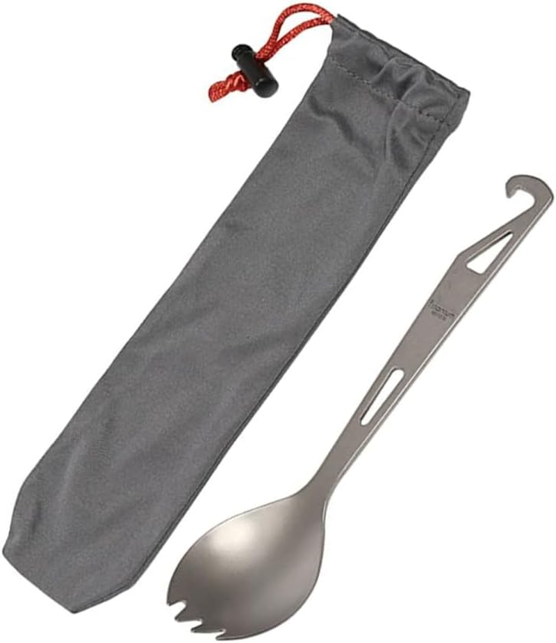 Titanium GI Cup and Titanium Spoon Combo, Camping Bowl 950Ml Lunch Box with Foldable Handle for Outdoor Camping Hiking Backpacking (Cup+Titanium Spork) - Cup+Titanium Spork image number 3