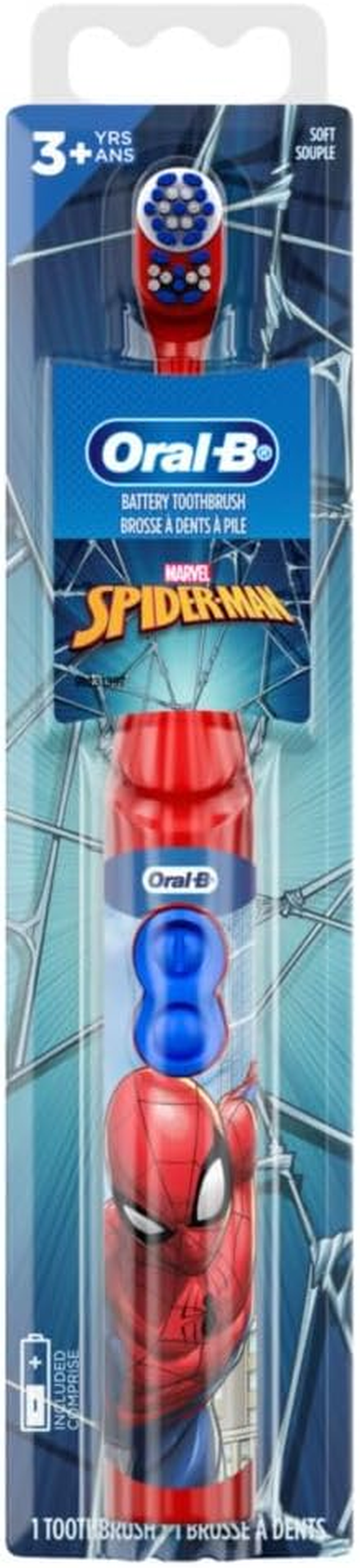 Oral-B Kid'S Battery Toothbrush Featuring Marvel'S Spiderman, Soft Bristles, for Kids 3+ - Pink image number 3