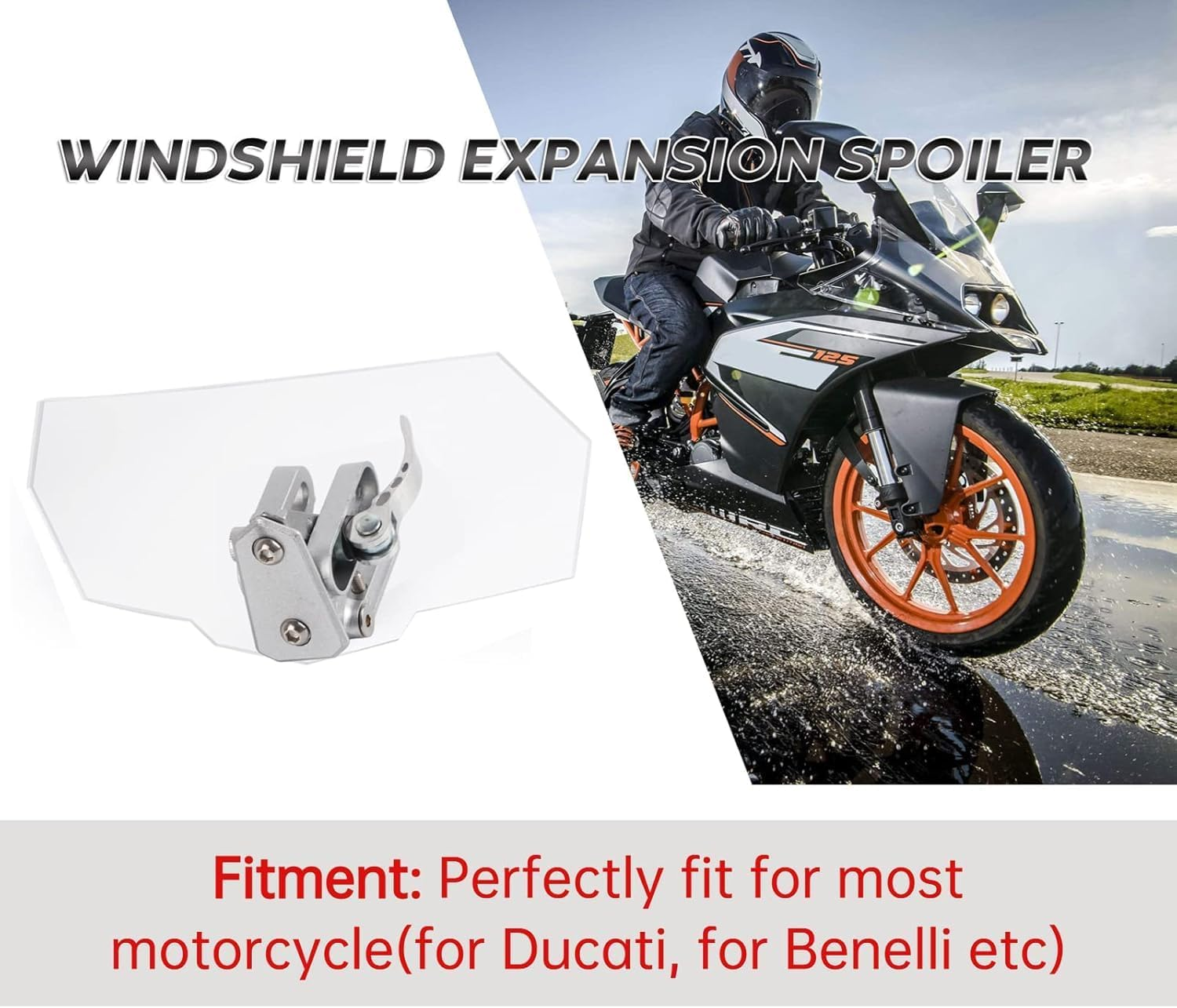 Motorcycle Windshield for Easy to Install Materials Motorcycle Windshield, for Car Motorcycle Sports Car Driver image number 2