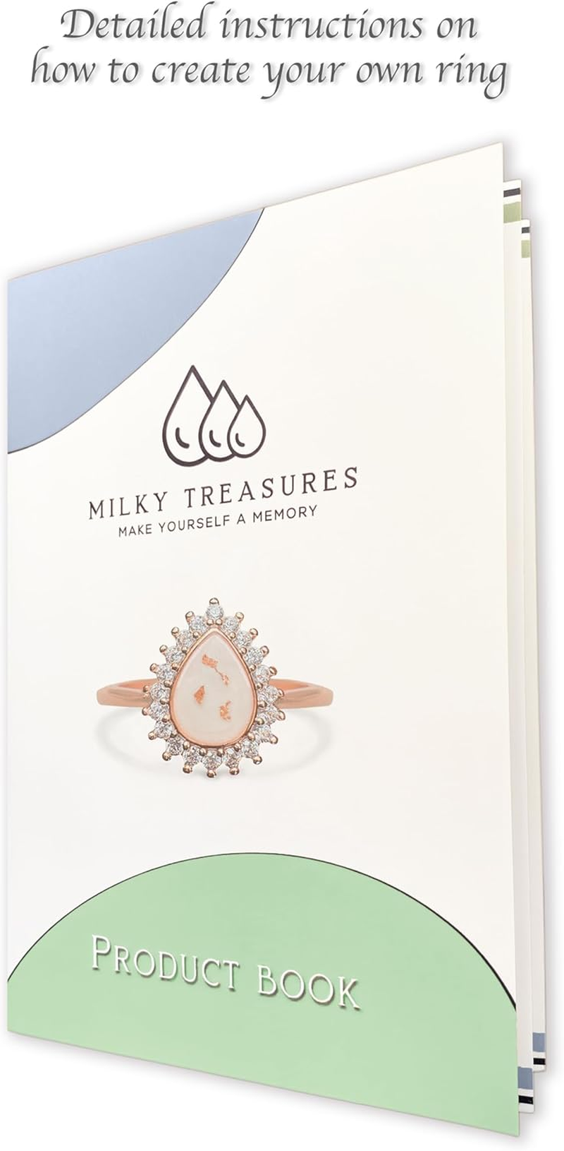 Milky Treasures Teadrop Ring DIY Breastmilk Jewelry Making Kit | Rose Gold | Adjustable Size 6 to 10 | Breastfeeding Keepsake | New Mom Gifts | 925 Sterling Silver | Lactation, 925 Sterling Silver, - Gold Rose image number 3