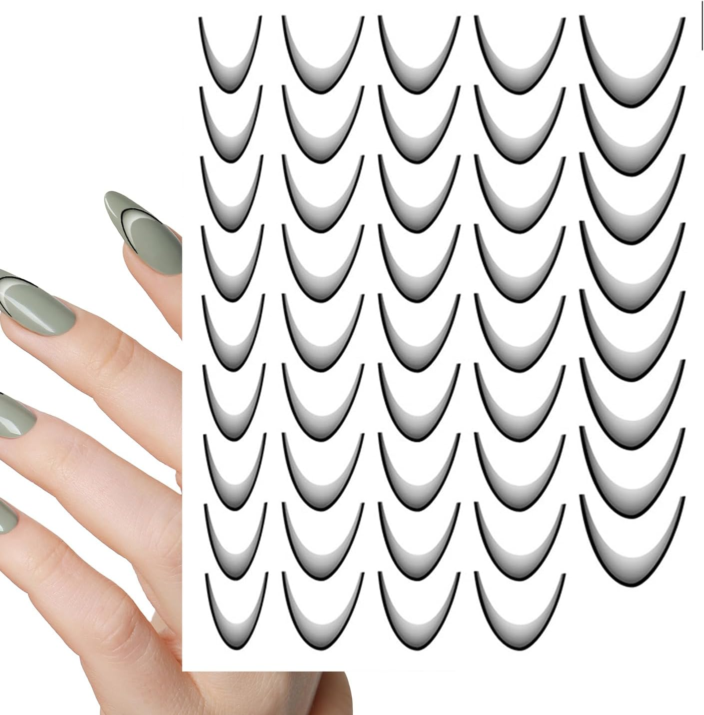 French Nail Sticker | Nail Salon Decorations | Manicure Stickers Women, Festive Nail Stickers, Nail Accessories, Manicure Stickers, Women Nail Foil, Fingertip Stickers for Birthdays, Christmas - Red image number 2